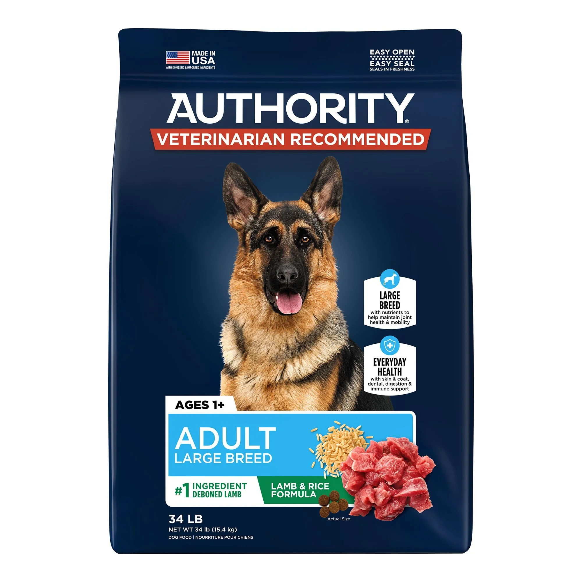 Authority® Everyday Health Large Breed Adult Dry Dog Food - Lamb & Rice, 34 lb Authority® Everyday Health Large Breed Adult Dry Dog Food - Lamb & Rice, 34 lb - Image 1