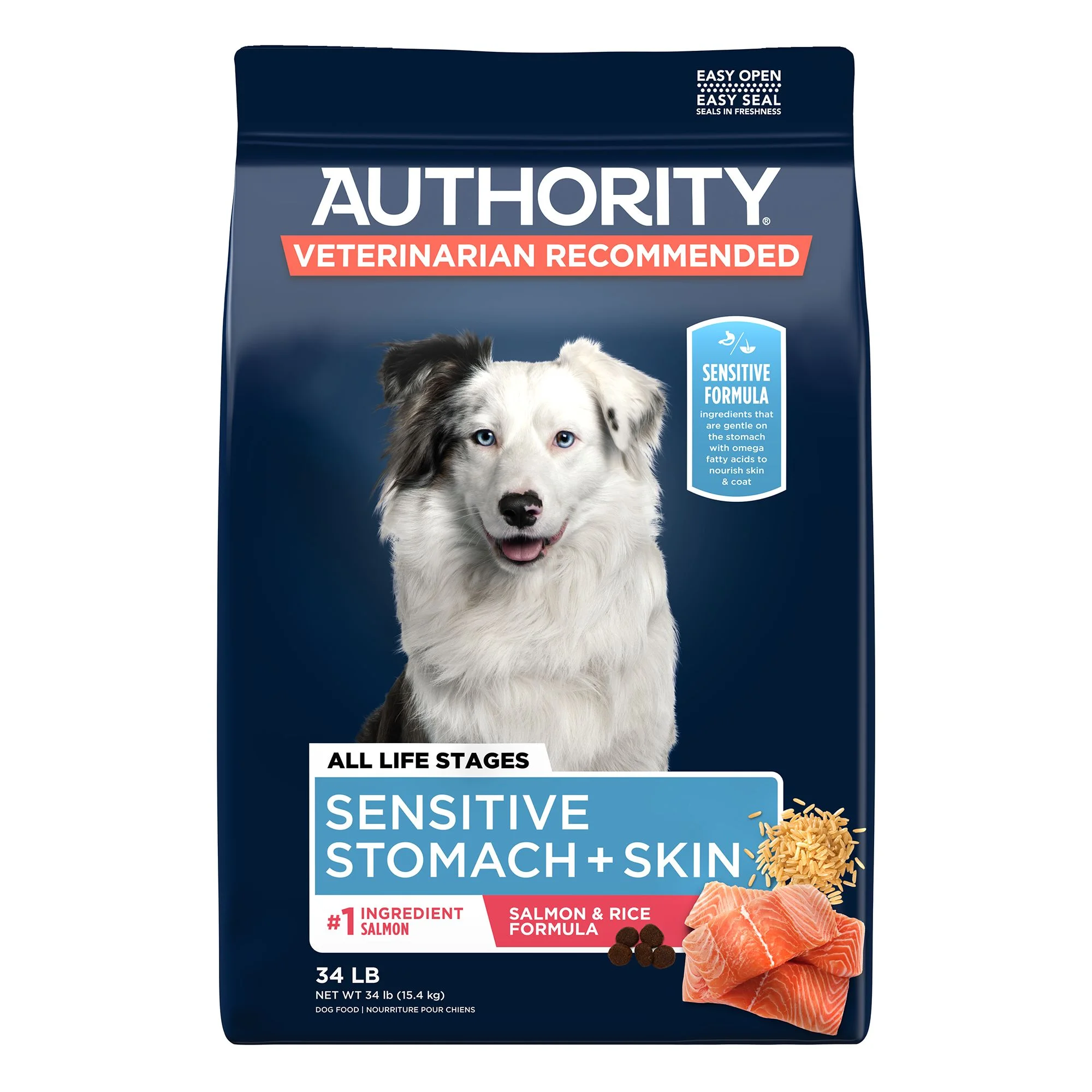 Authority® Sensitive Stomach & Skin All Life Stages Dry Dog Food - Salmon & Rice Authority® Sensitive Stomach & Skin All Life Stages Dry Dog Food - Salmon & Rice - Image 1