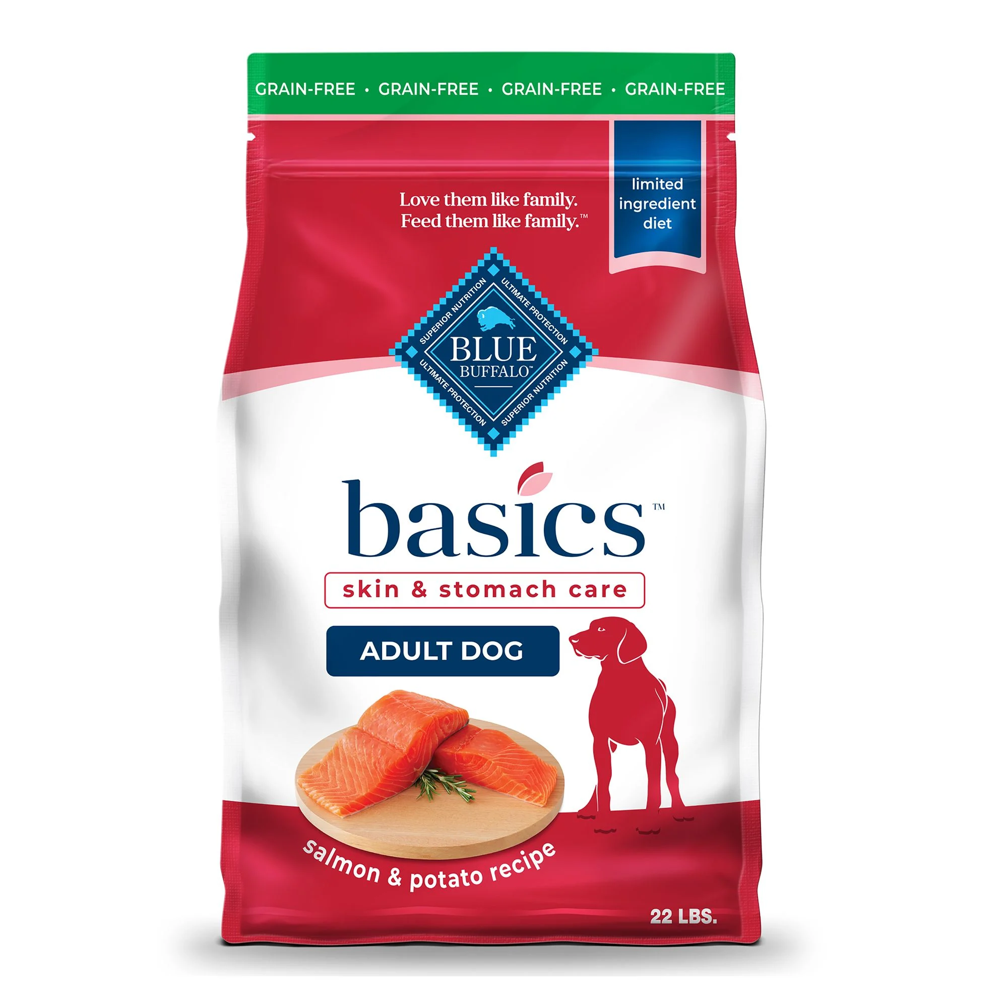 img_1761115981352_546_uKoTcjLUO.webp Blue Buffalo® Basics™ Skin & Stomach Care Adult Dog Dry Food - Grain Free, Salmon & Potato - Image 1