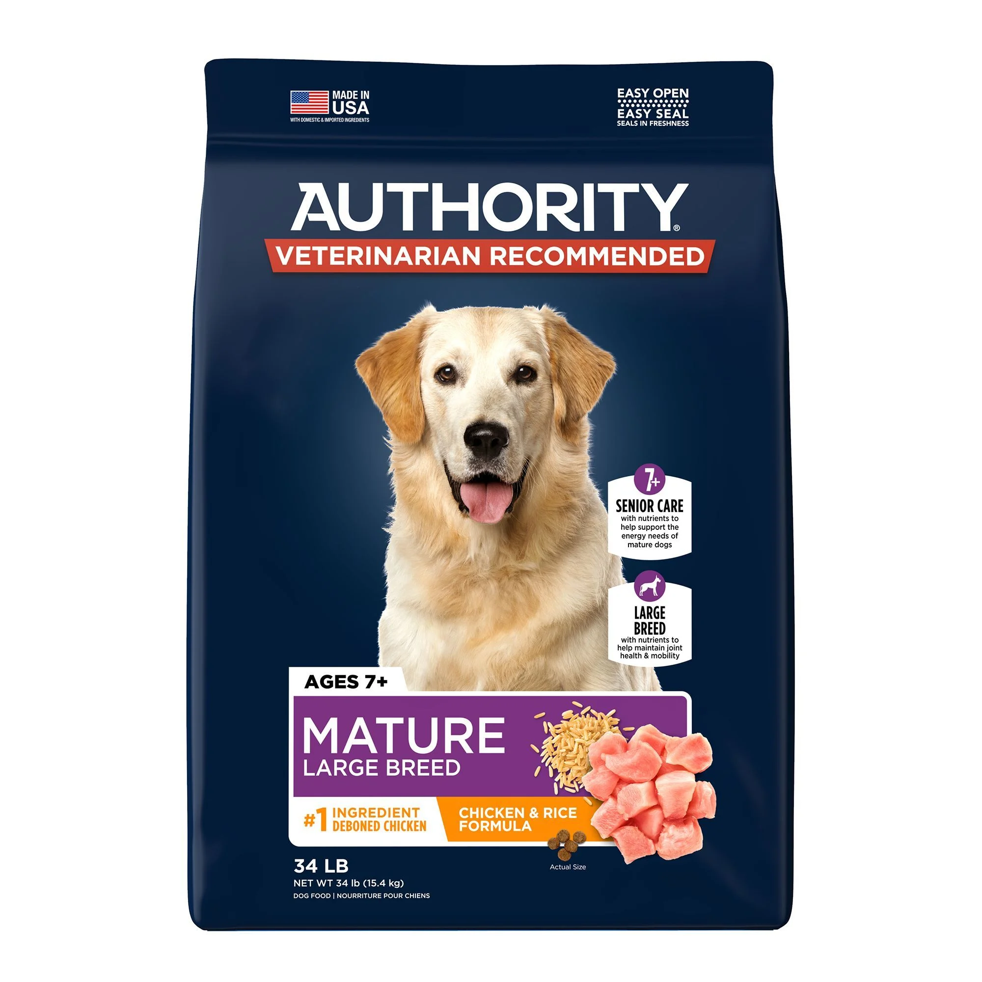 img_1761116075080_178_V4oU6i-6k.webp Authority® Everyday Health Large Breed Senior 7+ Dry Dog Food - Chicken & Rice - Image 1