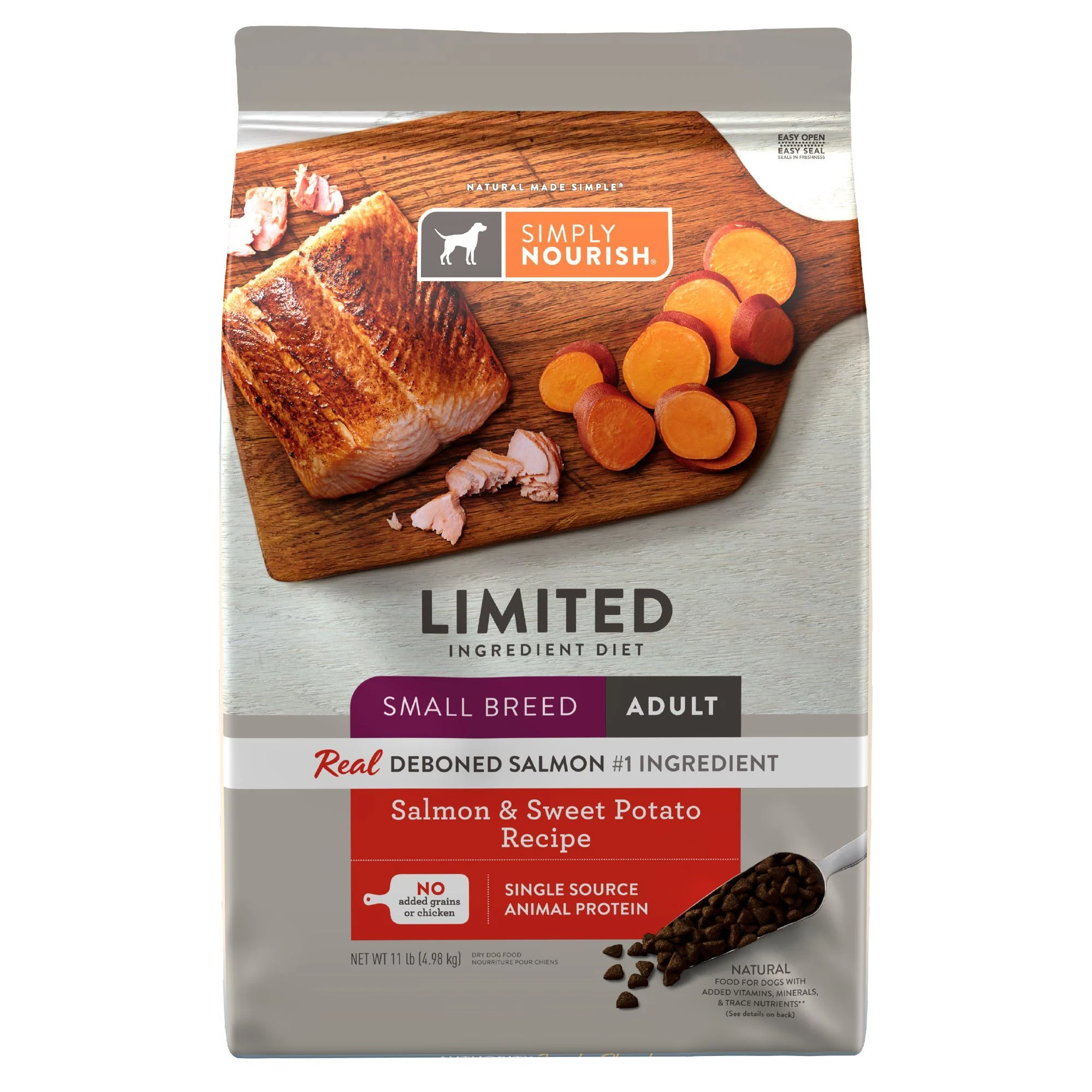 img_1761116177457_537_QGNWj4i92.webp Simply Nourish Limited Ingredient Small Breed Adult Dog Food - Salmon and Sweet Potato - Image 1