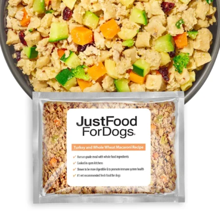 JustFoodForDogs Adult Frozen Dog Food - Turkey & Whole Wheat Macaroni