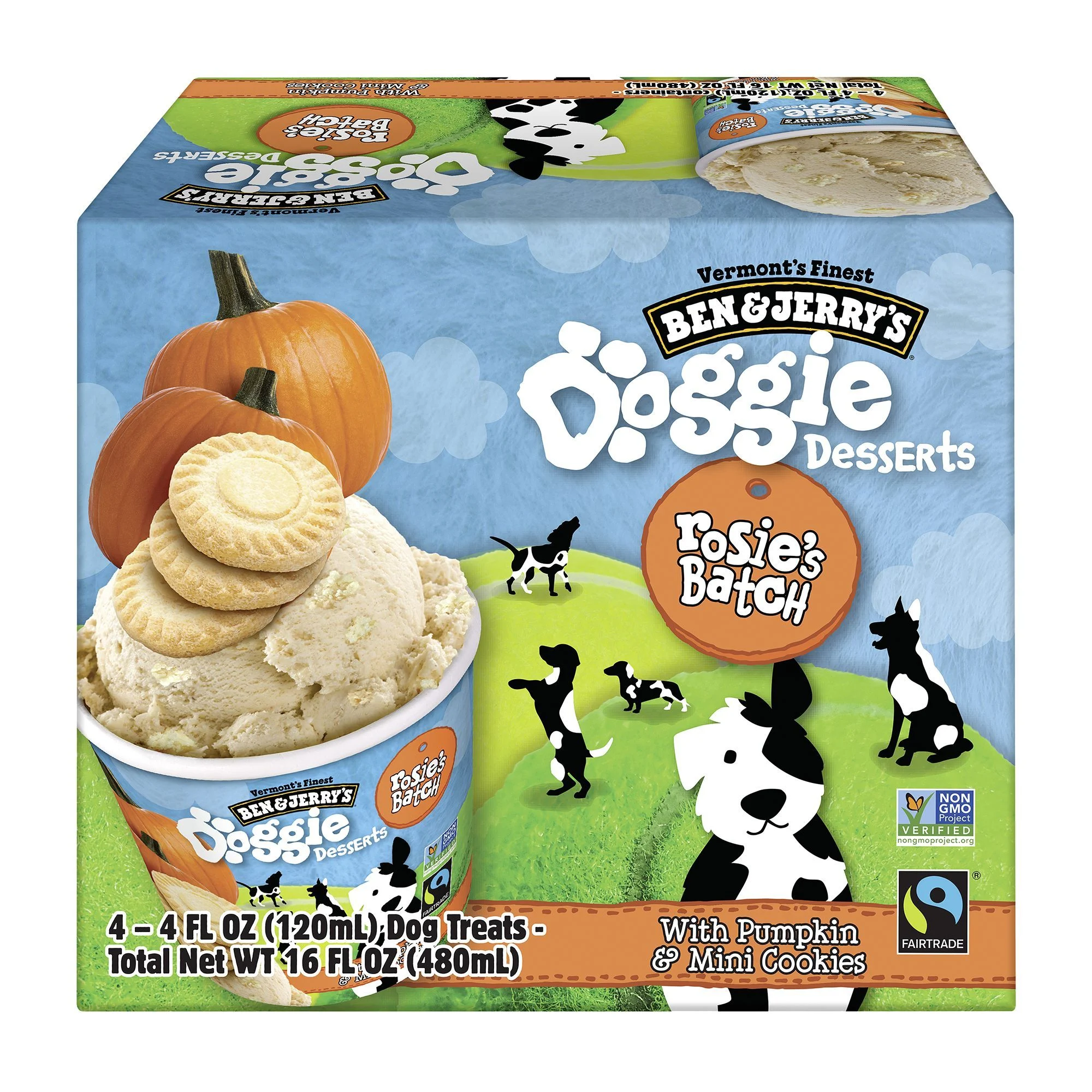 img_1761125760006_160_K-uxkOOKL.webp Ben & Jerry's Rosie's Batch Doggie Desserts Adult Frozen Dog Treat - Pumpkin & Mini Cookies - Image 1