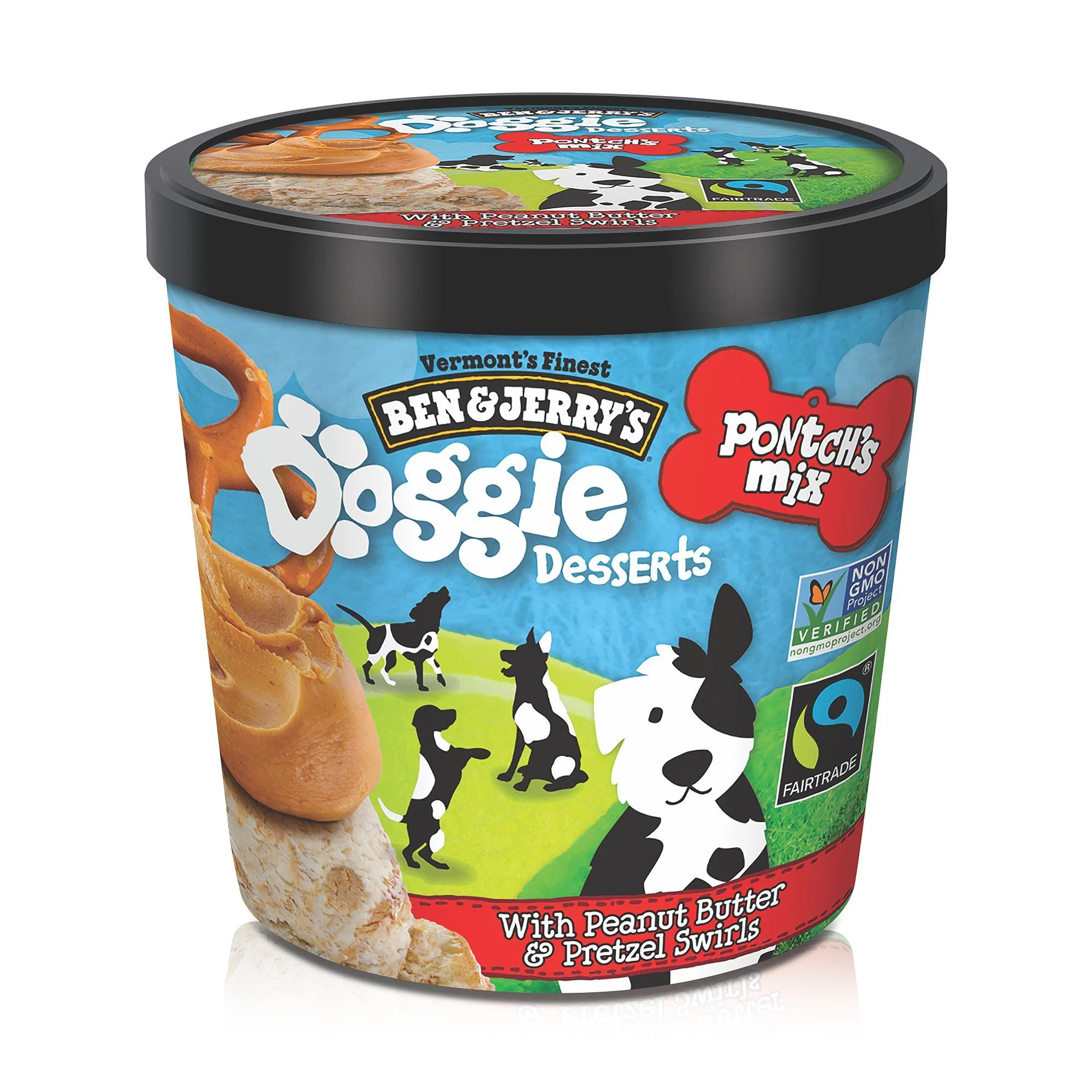 img_1761125790530_711_LgsZNKgsF.webp Ben & Jerry's Pontch's Mix Doggie Desserts Frozen All Life Stage Dog Treats - Peanut Butter Pretzel - Image 1