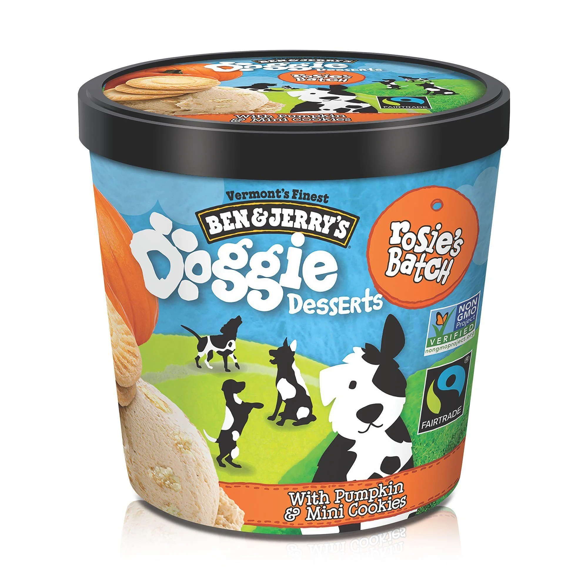 img_1761125855078_880_eX5pe39B4.webp Ben & Jerry's Rosie's Batch Doggie Desserts Frozen All Life Stage Dog Treats - Pumpkin & Mini Cookie - Image 1
