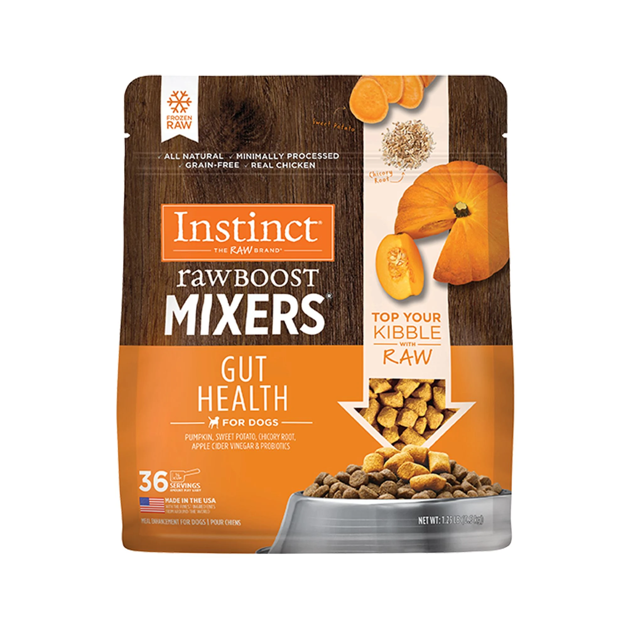 img_1761126245172_897_4zGp7HkYL.webp Instinct® Raw Boost Mixers Gut Health All Life Stages Frozen Dog Food Topper - Grain Free, Pumpkin - Image 1
