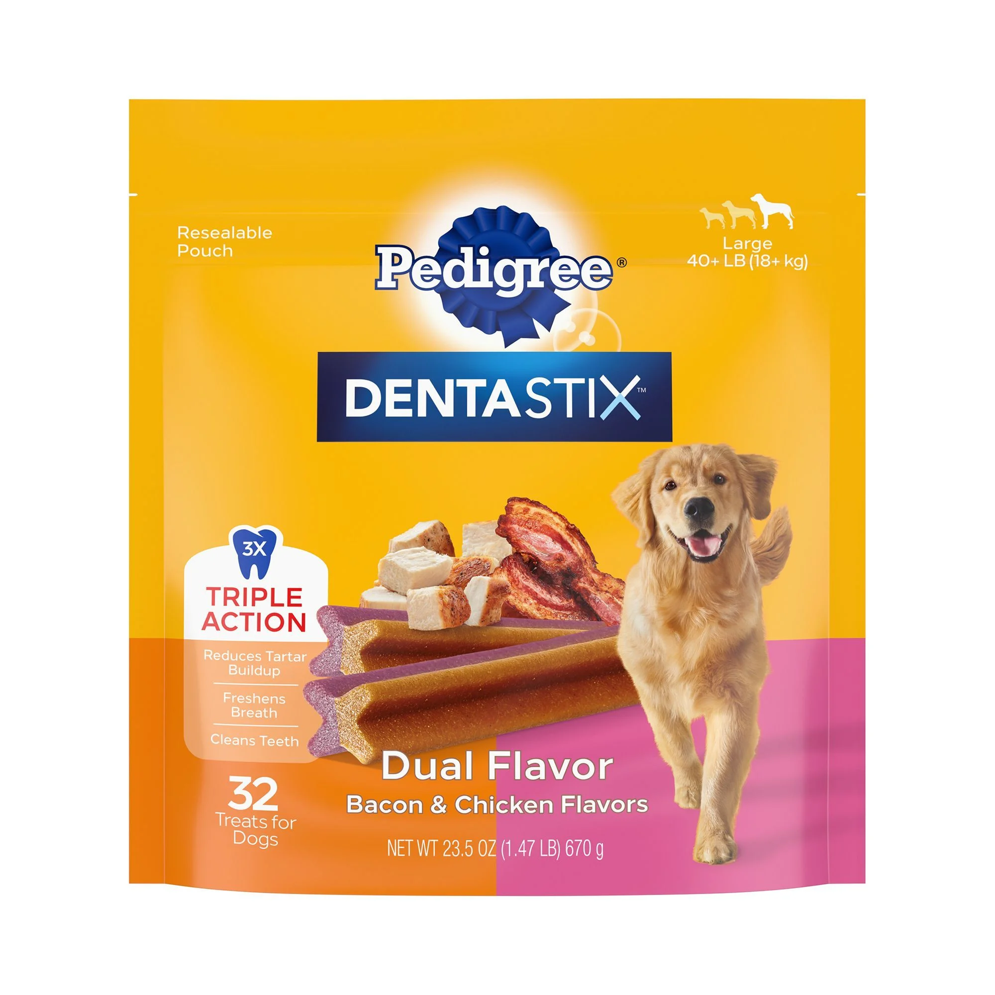 img_1761190569314_840_Y-bkwj-03.webp Pedigree® Dentastix Dual Flavor Large Breed Adult Dental Dog Treats - Bacon & Chicken - Image 1