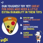 Joyhound® Rip Roarin' Tough Pizza Dog Toy - Tough Plush - Image 2