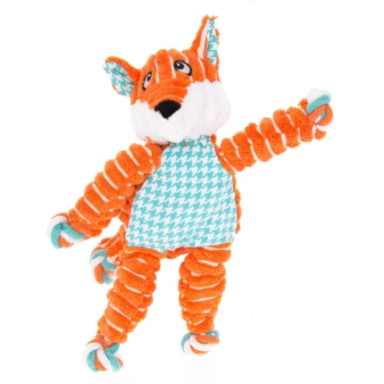 KONG® Floppy Knots Fox Dog Toy - Squeaker & Rope Toy