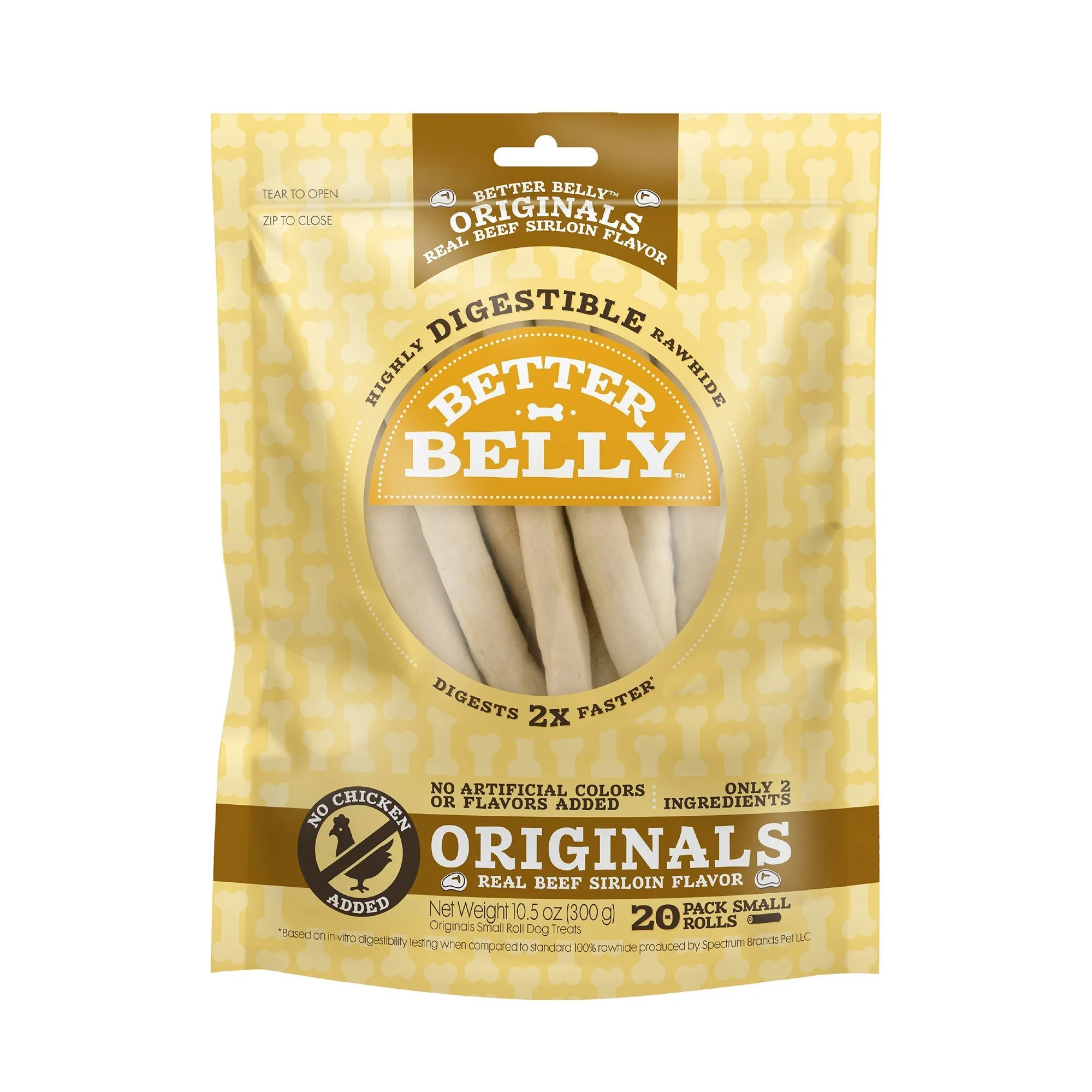 img_1761277262329_997_PX1SqPAa1.webp Better Belly Originals Rawhide Small Dog Treats - Real Beef Sirloin 10.5 oz - Image 1