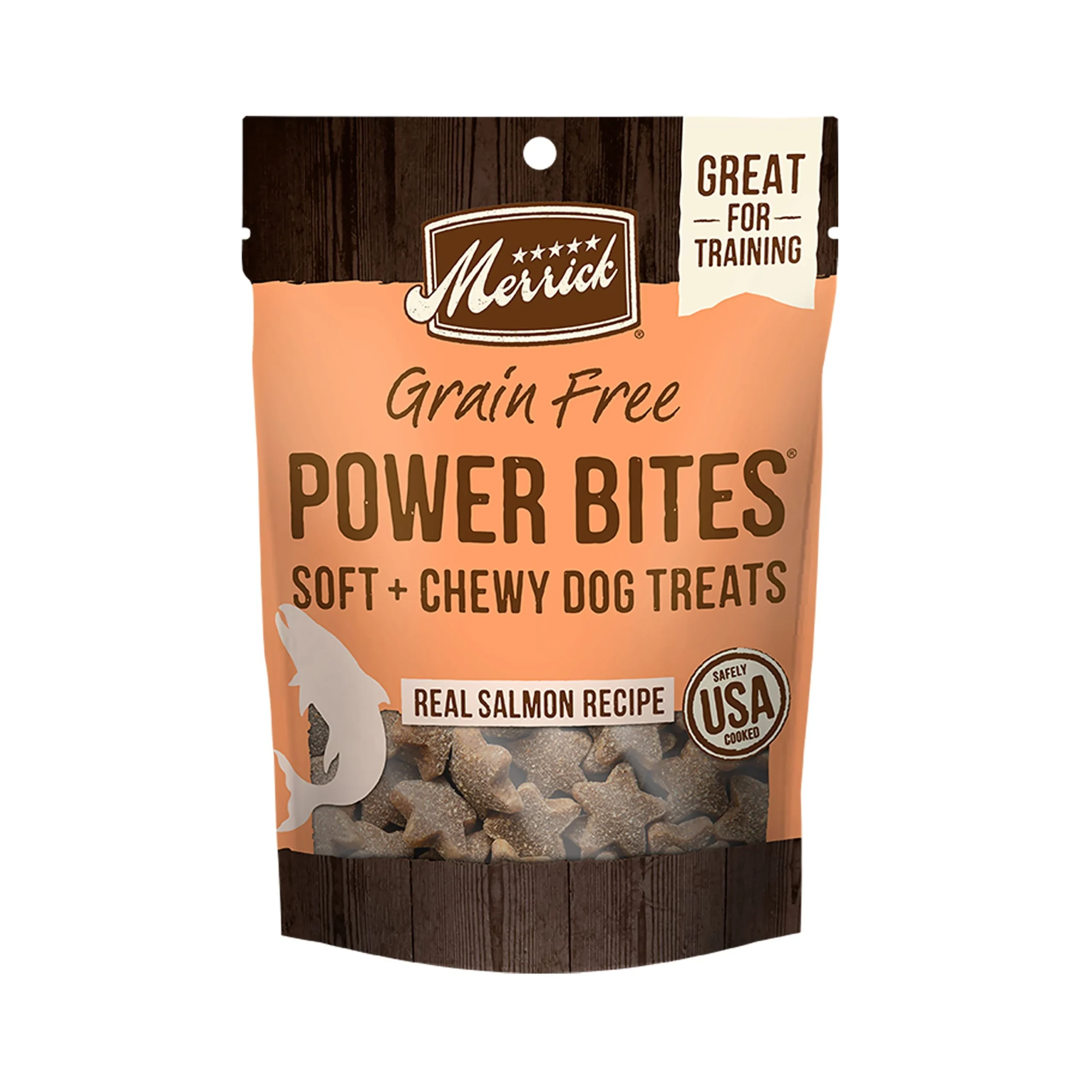 img_1761277645469_764_cNFEVP64e.webp Merrick® Power Bites® Adult Dog Treats - Salmon, Corn Free, Gluten Free - Image 1