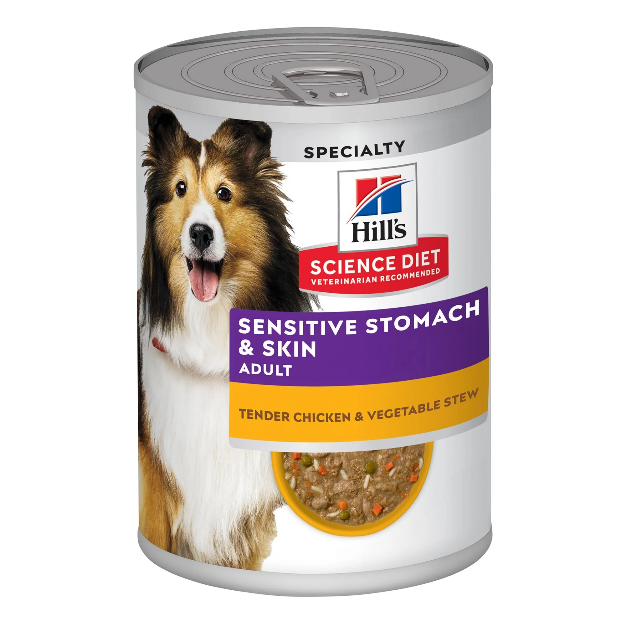 img_1761282562912_215_pa4Rou56E.webp Hill's Science Diet Sensitive Stomach & Skin Adult Dog Wet Food - Chicken & Vegetable Stew, 12.5 oz - Image 1