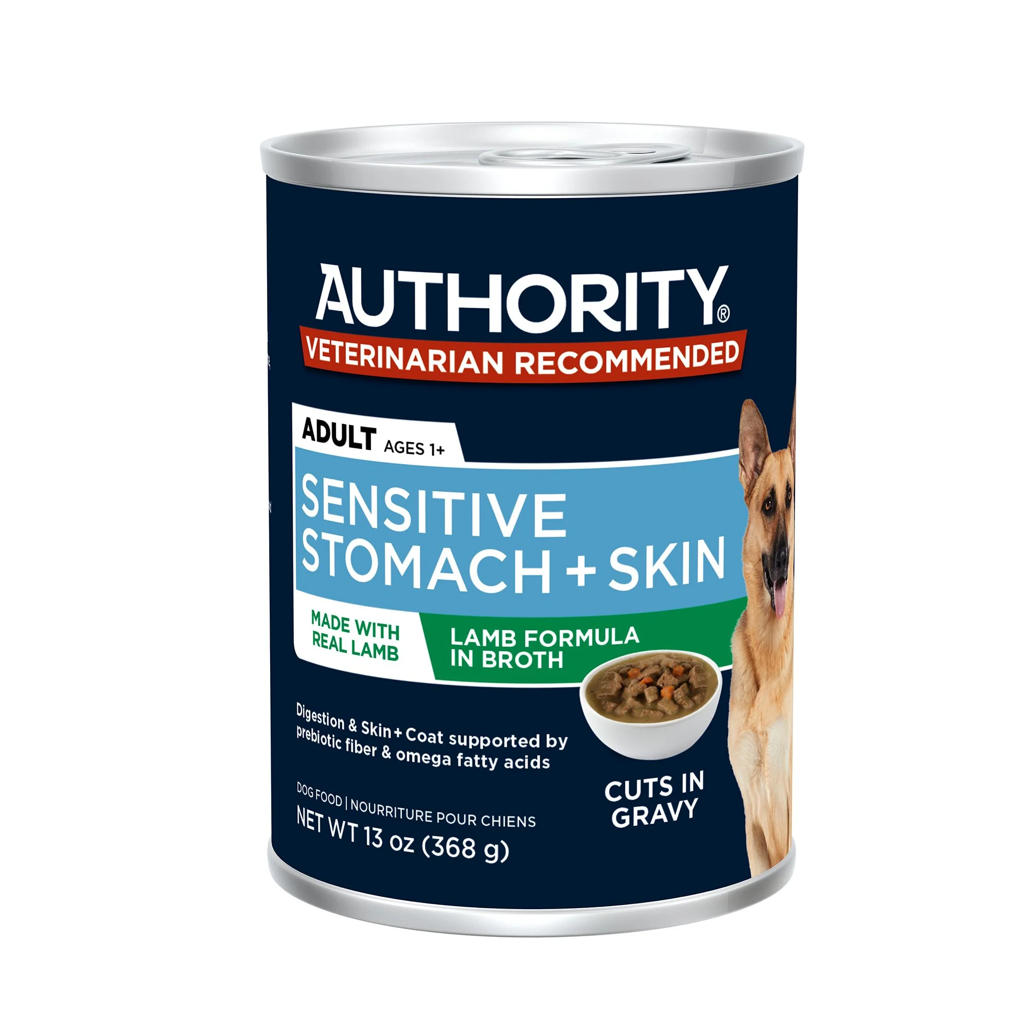 img_1761287535960_676_JoxN1OXTy.webp Authority Sensitive Stomach & Skin Cuts in Gravy Adult Wet Dog Food - Lamb, 13 oz - Image 1
