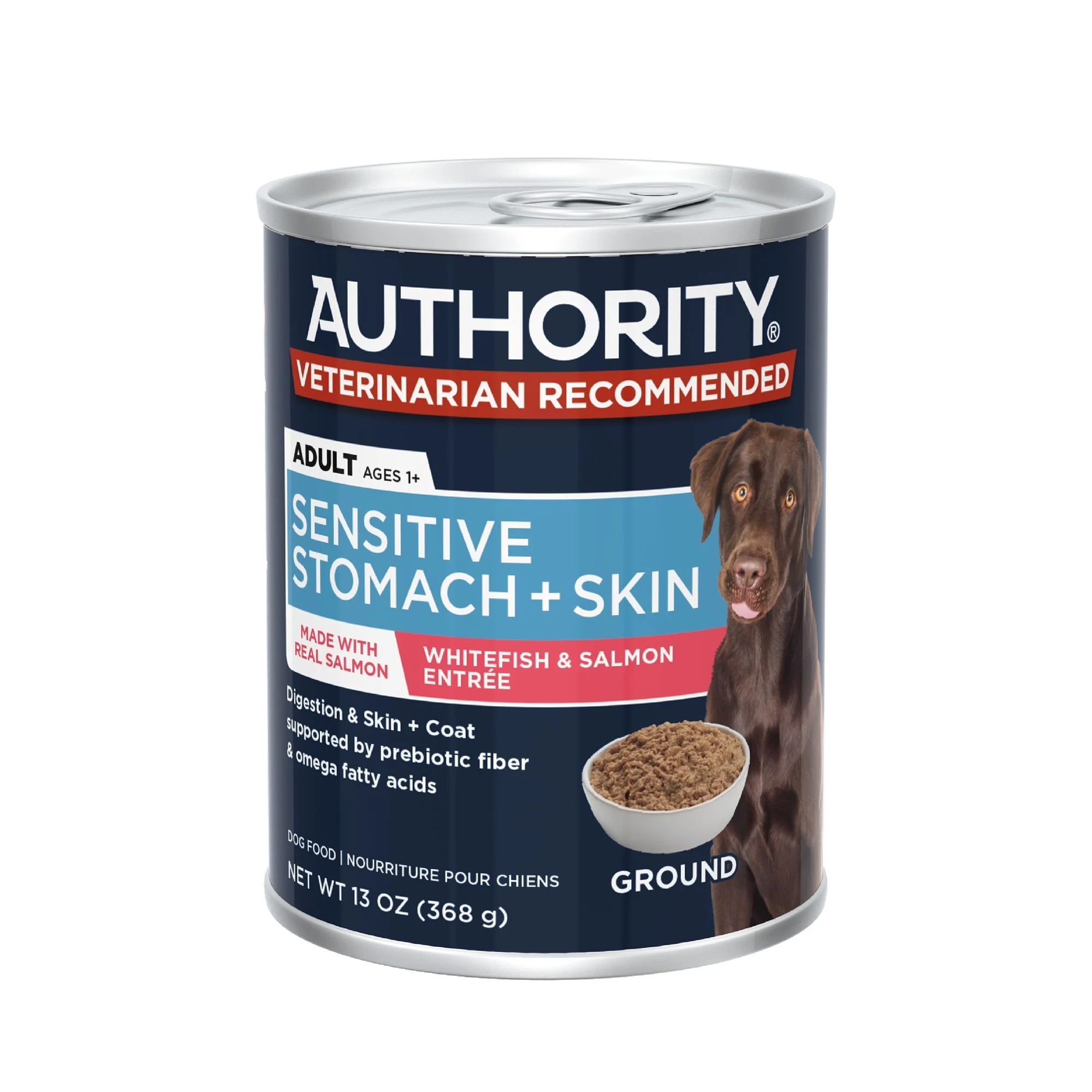 img_1761287581232_302_byMDl84TZ.webp Authority Sensitive Stomach & Skin Whitefish & Salmon Entree Adult Wet Dog Food - 13 oz - Image 1