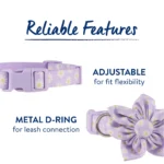 Top Paw® Lavender Daisy Dog Collar - Image 3