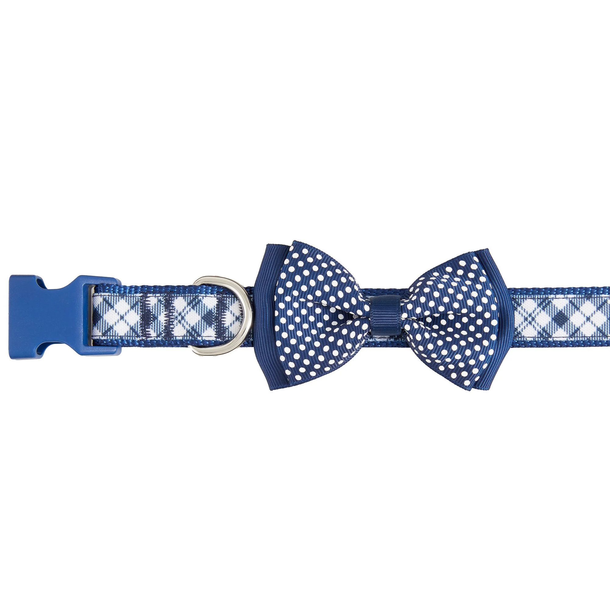 img_1761293554305_653_UxLVK7FfK.webp Top Paw® Plaid with Bow Tie Adjustable Dog Collar - Image 1