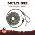 Arcadia Trail® Grey Reflective Multi-Use Rope Leash, 15 ft - Image 3