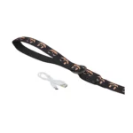 Thrills & Chills® LED Black Pumpkin Dog Leash 4' x 1" - Image 2