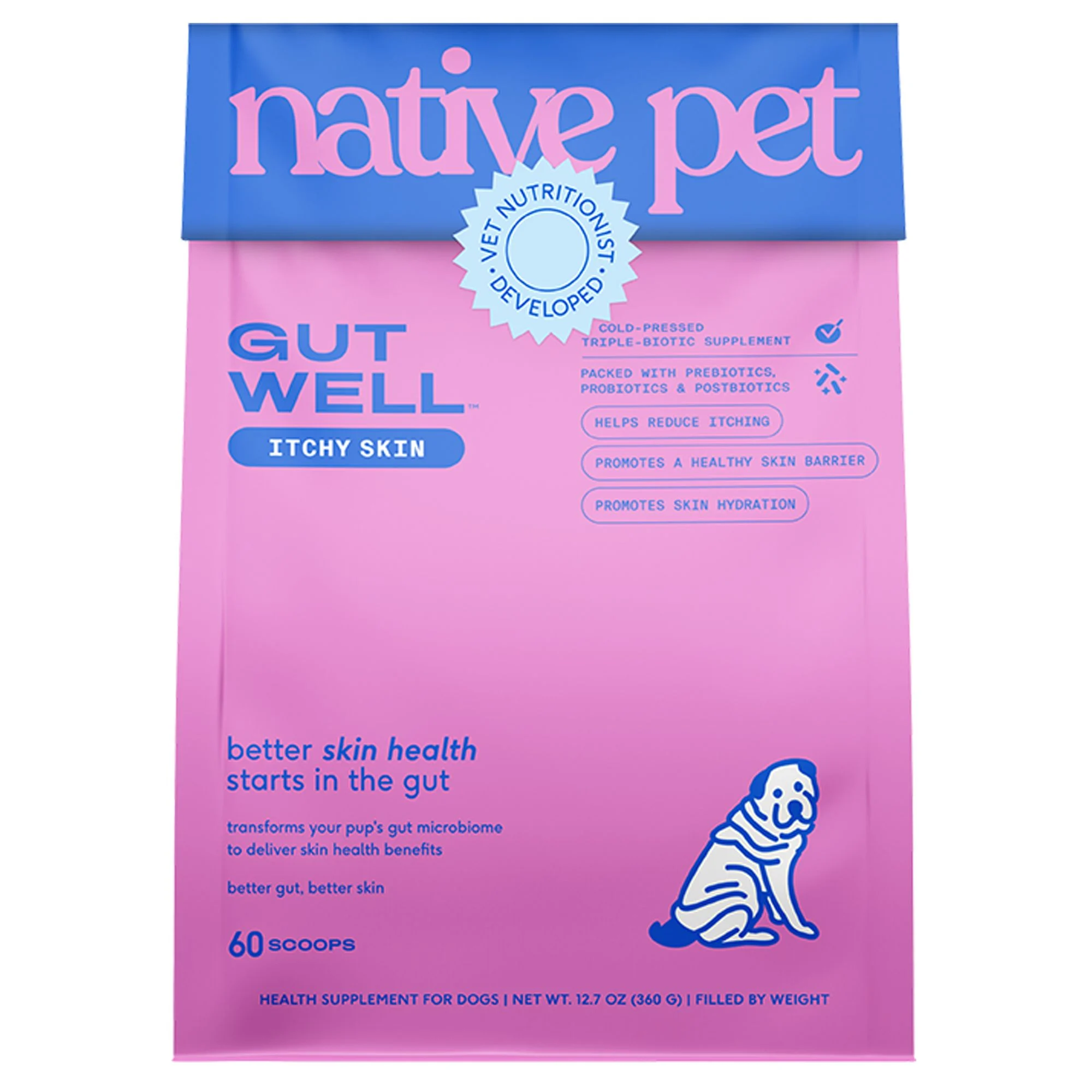 img_1761298908173_708_dAC2bN1Gm.webp Native Pet GutWell Itchy Skin Relief Supplement for Dogs with Probiotics 12.7 OZ - Image 1