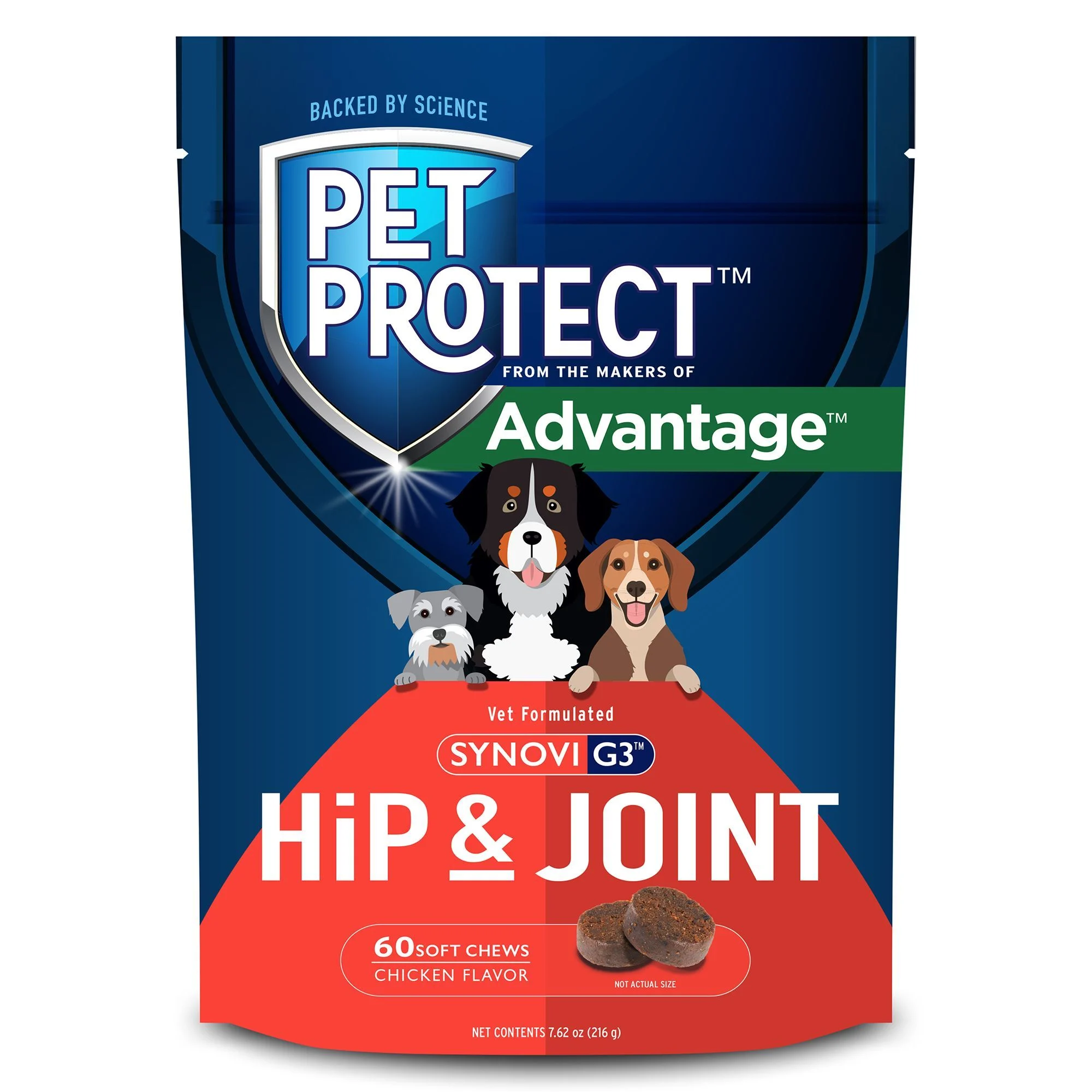 img_1761299005736_426_hXrjYpEWnH.webp Pet Protect from the Makers of Advantage Vet-Formulated Hip & Joint Supplement for Dogs - 60 Chews - Image 1