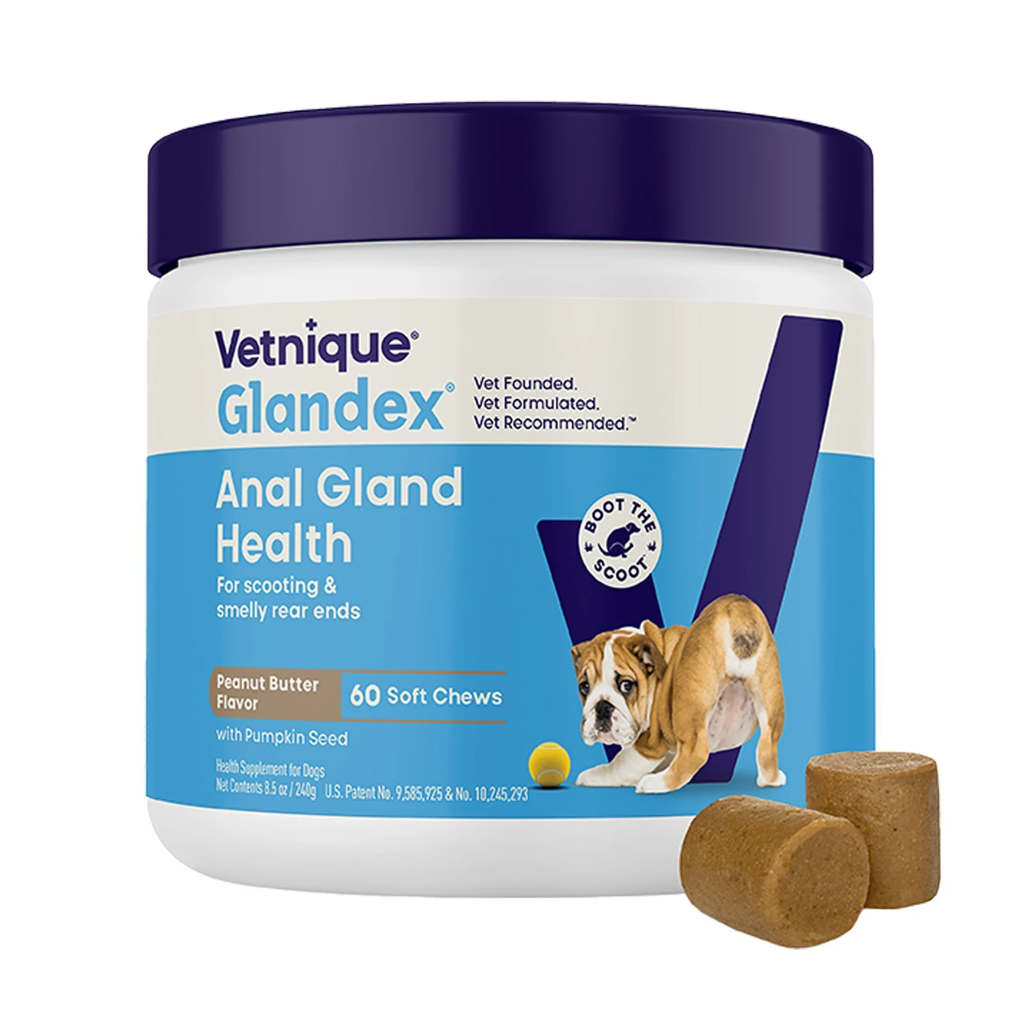 img_1761299059023_719_dOSGf_oGV.webp Vetnique Labs Glandex® Boot the Scoot® Anal Gland Support Chews for Dogs - Supplement - 60 Count - Image 1