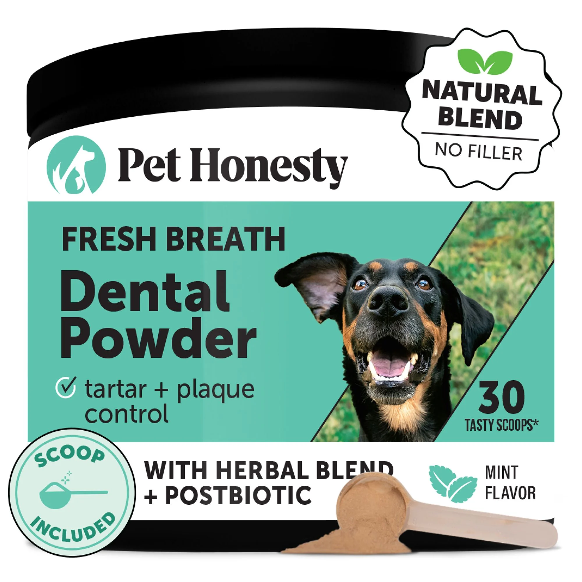 img_1761367770491_186_Z-qpIKBMp.webp Pet Honesty Fresh Breath Dental Powder Supplement for Dogs, Mint Flavor, for Dogs Over 1 lb - Image 1
