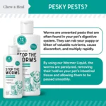 Chew + Heal Stop the Worms Liquid Roundworm Treatment for Puppies & Kittens - Image 4