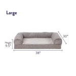 Top Paw® Gray Velvet Orthopedic Couch Dog Bed - Image 2