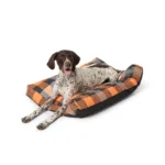 Thrills & Chills® Orange Plaid Gusset-Style Pillow Dog Bed