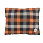 Thrills & Chills® Orange Plaid Gusset-Style Pillow Dog Bed - Image 3