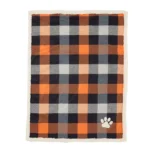 Thrills & Chills® Orange Plaid Cozy Throw Pet Blanket - Image 2
