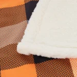 Thrills & Chills® Orange Plaid Cozy Throw Pet Blanket - Image 3