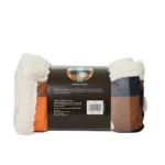 Thrills & Chills® Orange Plaid Cozy Throw Pet Blanket - Image 5