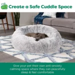 FurHaven Calming Cuddler Donut Pet Bed - Mist Gray 36" - Image 6