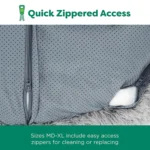 FurHaven Calming Cuddler Donut Pet Bed - Mist Gray 36" - Image 8