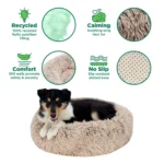 FurHaven Calming Cuddler Donut Pet Bed - Taupe 36" - Image 5