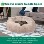 FurHaven Calming Cuddler Donut Pet Bed - Taupe 36" - Image 6