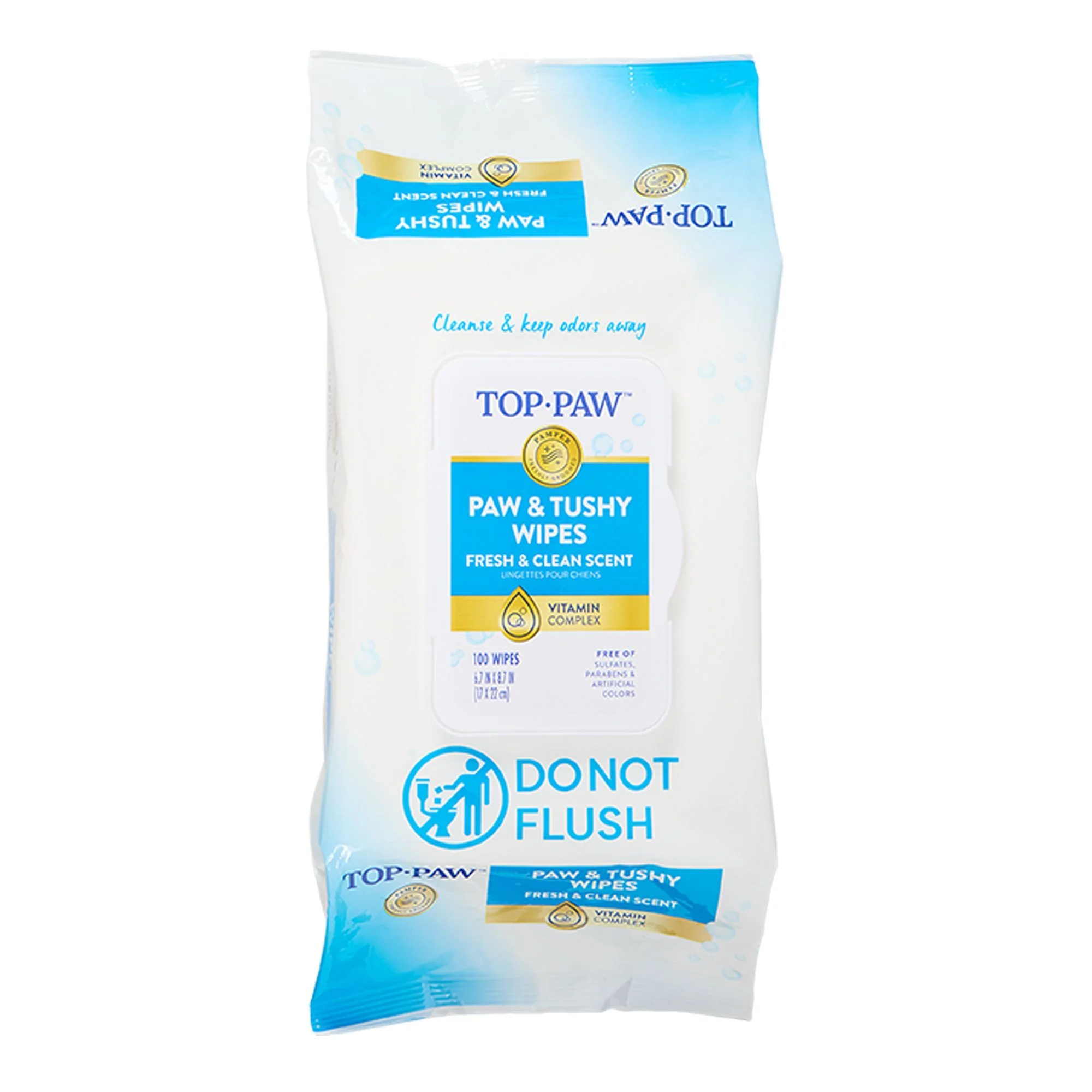 img_1761381221988_44_L_MC-Wprr.webp Top Paw® Paw & Tushy Fresh & Clean Scent Wipes - Image 1