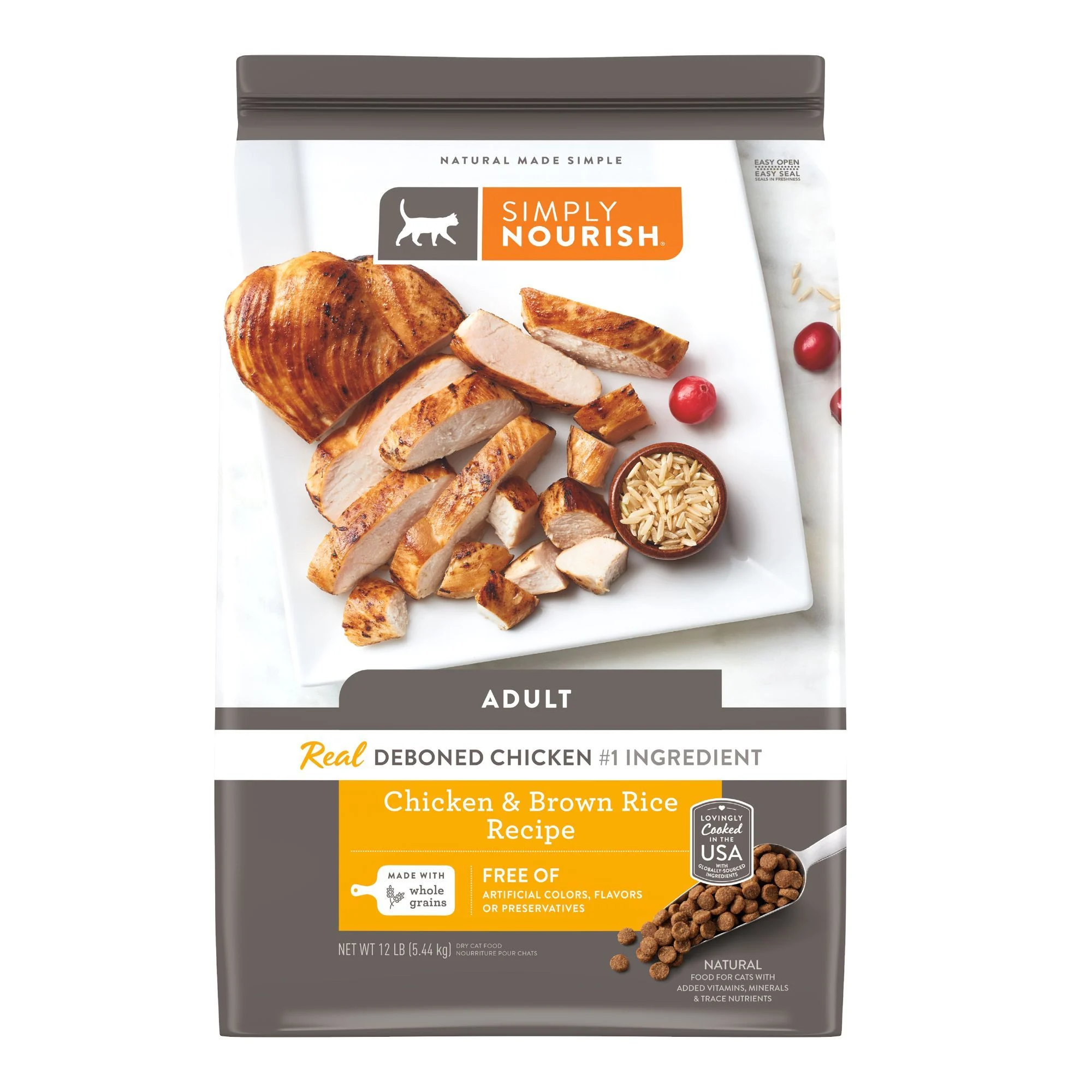 img_1761531817844_695_Wup2SyUJJ.webp Simply Nourish® Original Cat Dry Food - Chicken & Brown Rice, Natural, With-Grain - Image 1
