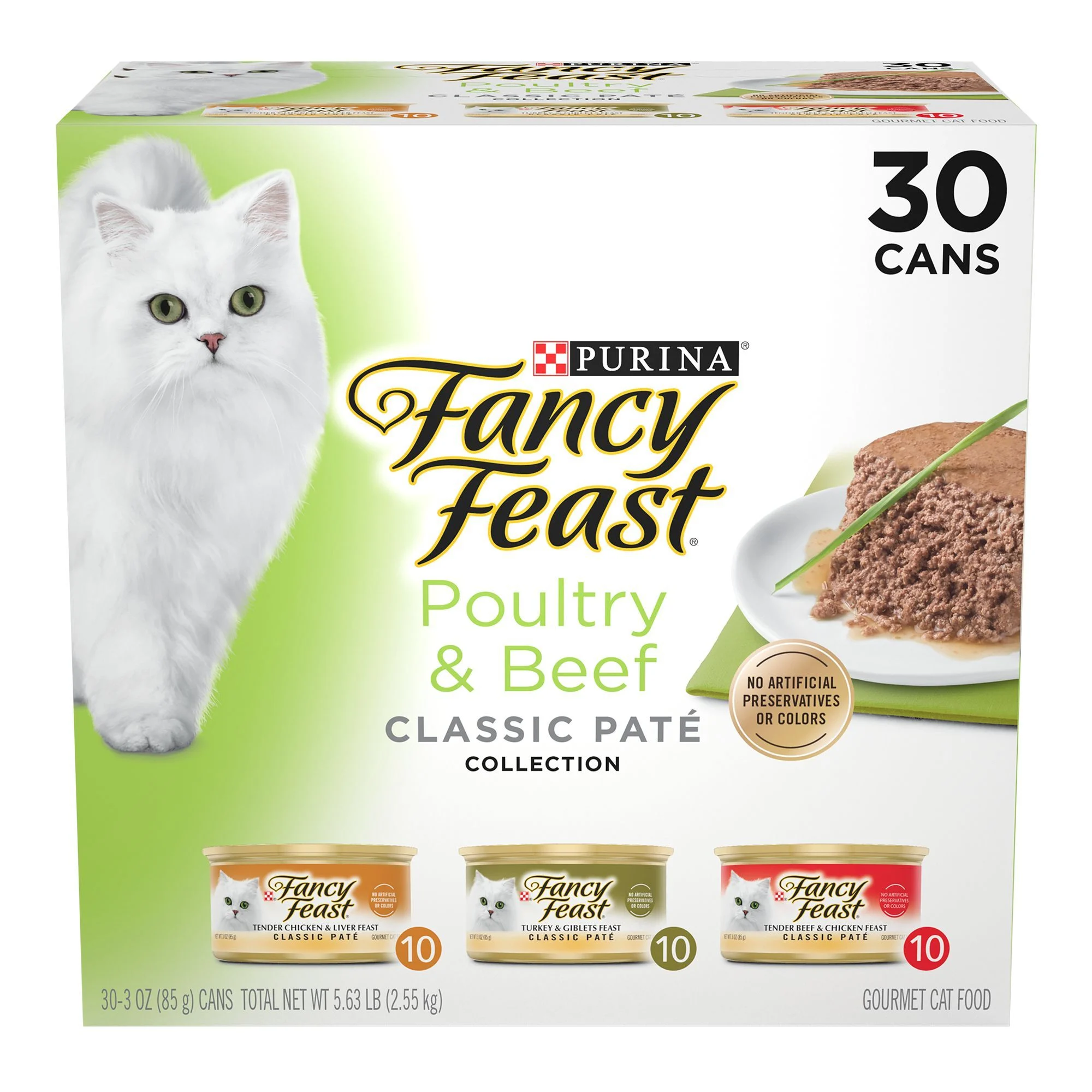 img_1761532530856_16_re3jlnFja.webp Purina® Fancy Feast® Classic Pate Wet Cat Food - Poultry & Beef, Variety Pack, 3 Oz, 30 Count - Image 1
