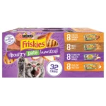 Friskies® Poultry Pate Adult Cat Wet Food - Variety Pack, 5.5 Oz, 32 Count