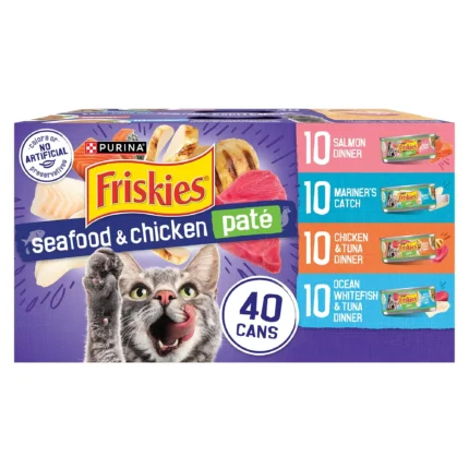 Friskies® Seafood & Chicken Pate Adult Cat Wet Food - Variety Pack, 5.5 Oz, 48 Count