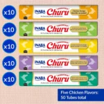 INABA Churu Chicken Puree Variety Pack Lickable Cat Treats - 50 Count - Image 4