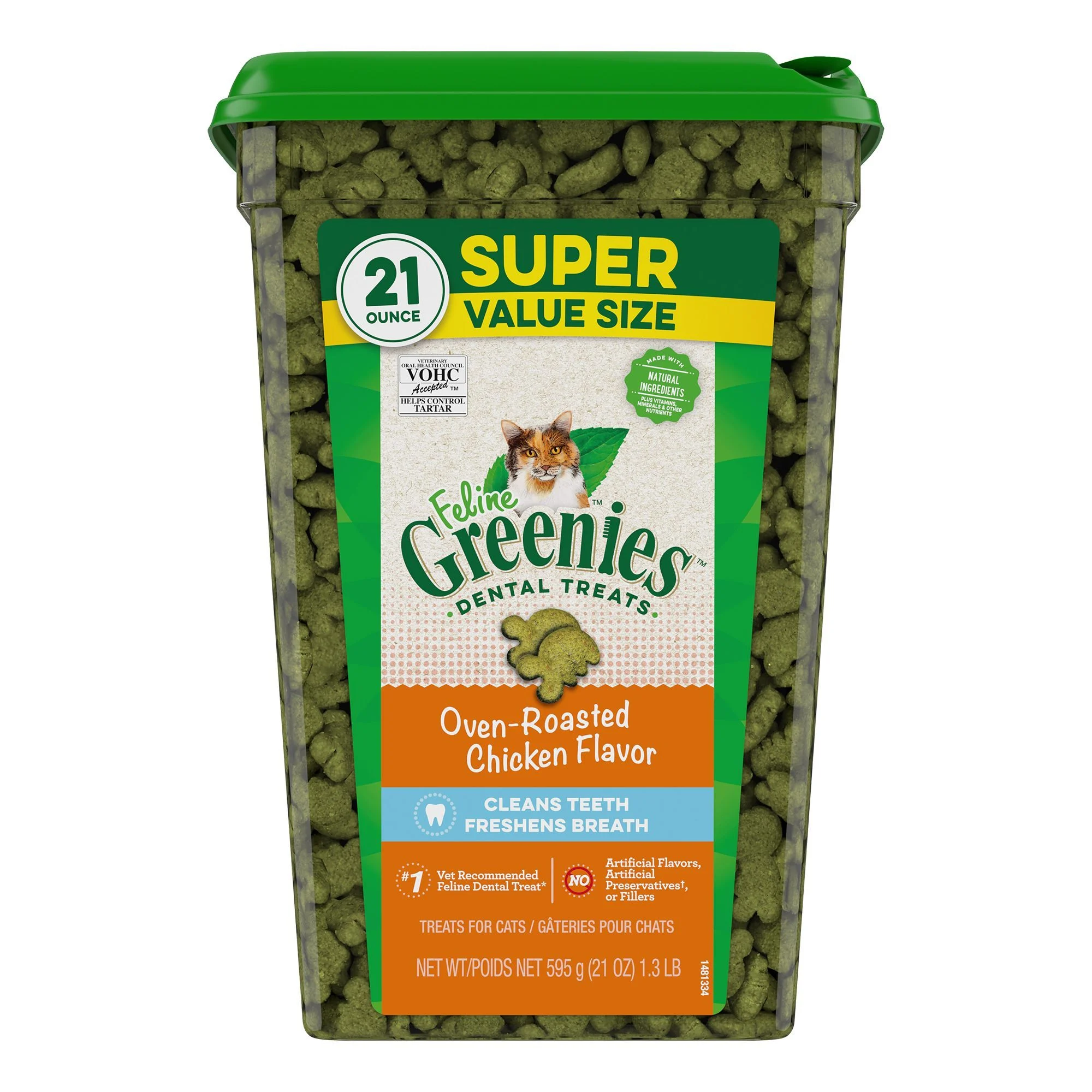 img_1761535284745_647_cClDDD9rou.webp Greenies™ Feline Greenies Adult Cat Dental Treats - Dental Care, Natural, Chicken - Image 1