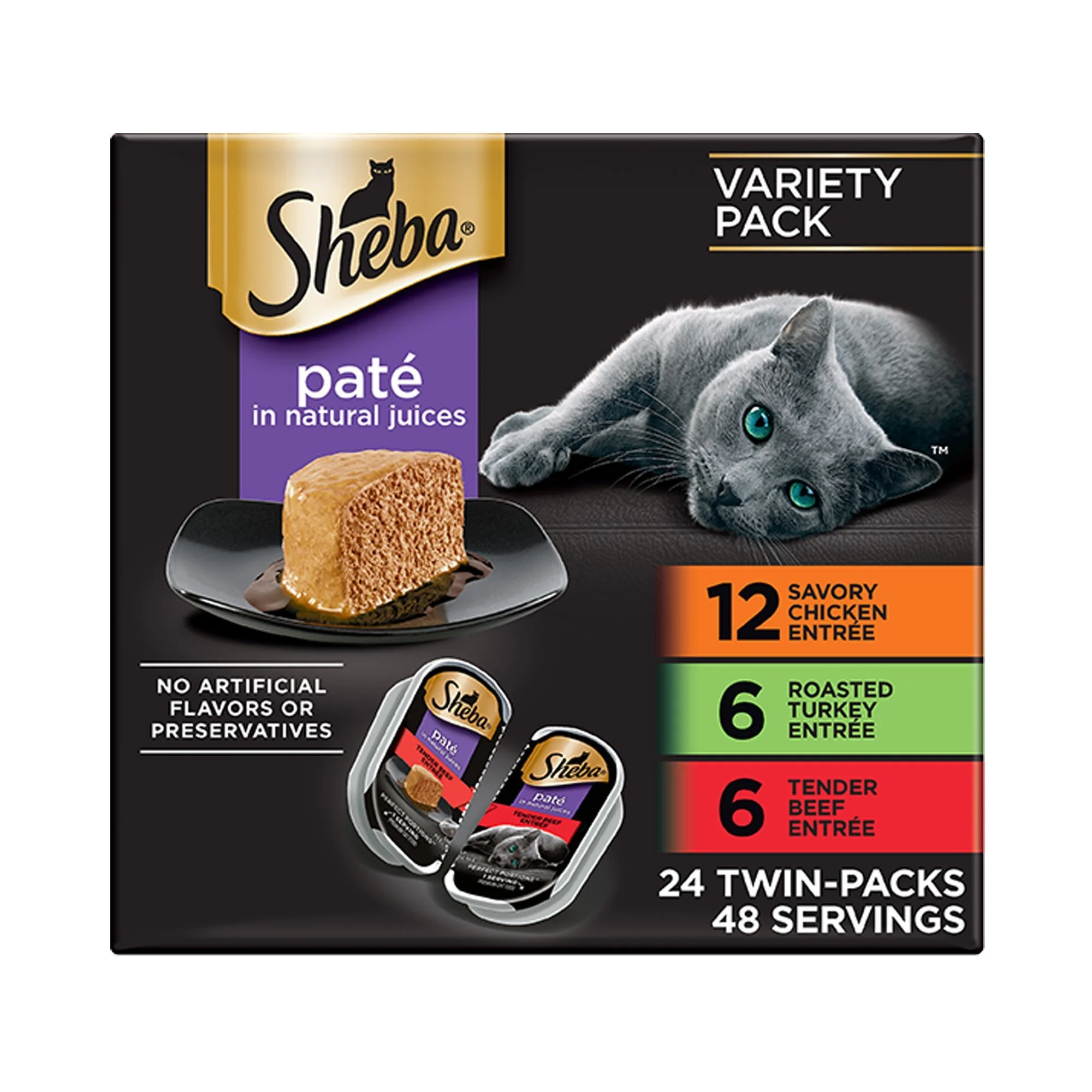 img_1761535297013_942_nZkQDTZHK.webp Sheba® Perfect Portions Adult Wet Cat Food - Pate, Variety Pack, 24 CT, 63.4 OZ - Image 1