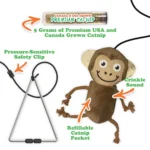 Meowijuana® Jump 'n' Jamb Get the Monkey Off Your Back Refillable Door Jamb Cat Toy - Catnip - Image 3