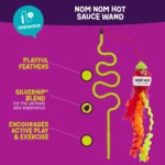 Mad Cat® Nom Nom Hot Sauce with Catnip + Silverline Wand Cat Toy - Image 3