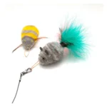 Cat Lures Wooly Bumble Bee & Wooly Mouse Attachement Cat Toy, 2 PK - Image 3