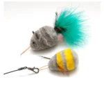 Cat Lures Wooly Bumble Bee & Wooly Mouse Attachement Cat Toy, 2 PK - Image 4