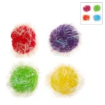 Whisker City® Tinsel Balls Cat Toys - 4 Pack (COLOR VARIES) - Image 2